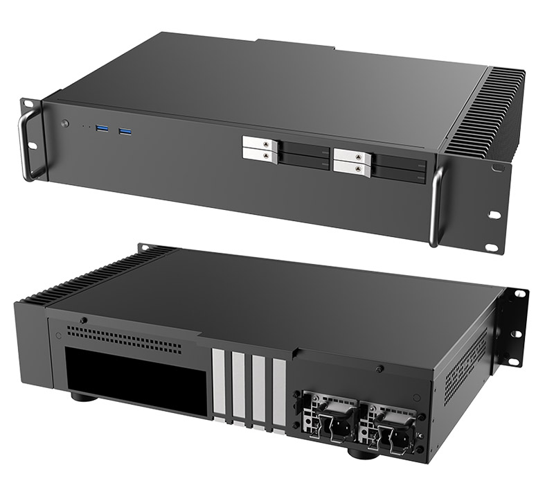 Akasa Kepler R - 2U Rackmount Encloure (for Intel Core Micro-ATX, Fanless) <b>[A-ATX12-M1B]</b>