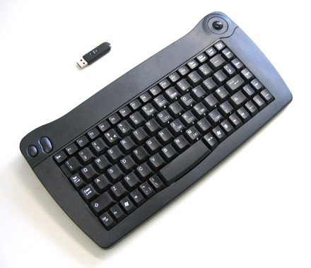 Wireless Funk-Tastatur mit Mausstick (10m Reichweite) [DE-Layout] *Neues Design*